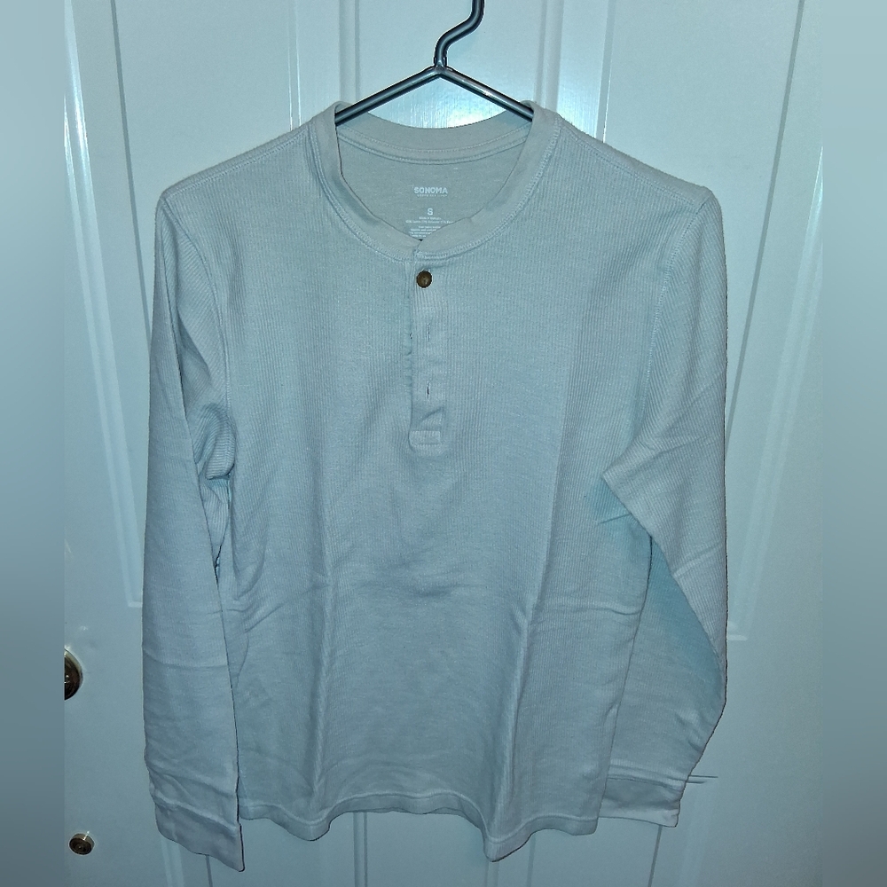 Men's Sonoma Long Sleeved Henley, Oatmeal, L